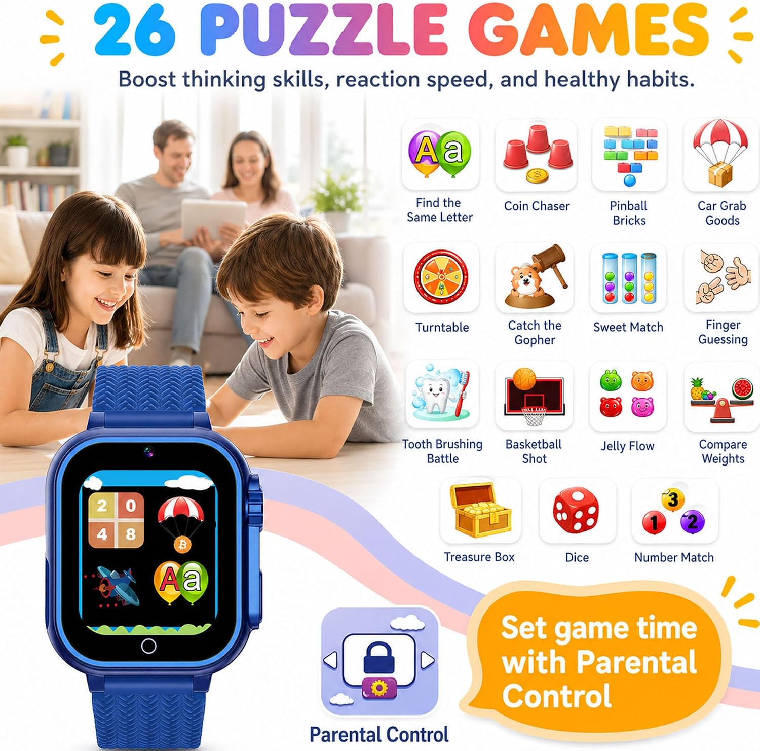 Detalle 1 de Goodatech Kids Smartwatch, 1.54-Inch Touchscreen