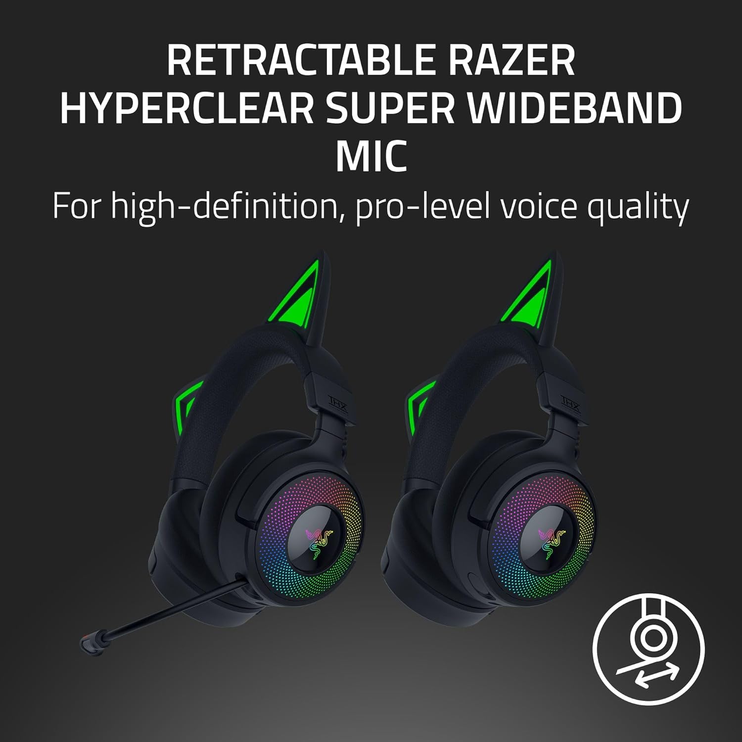 Thumbnail 3 de Razer Kraken Kitty V3 Pro Wireless Gaming Headset (2.4 GHz + Bluetooth 5.3) with THX Spatial Audio