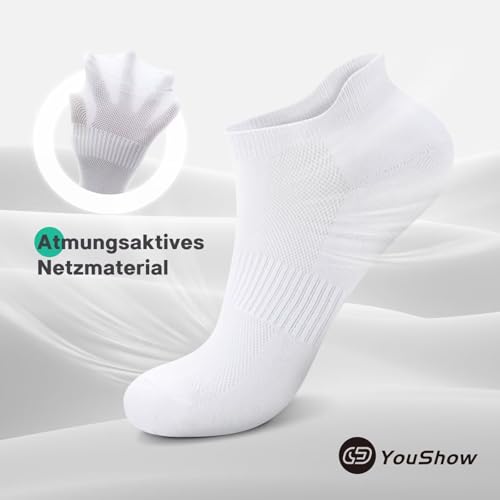 Detalle de YouShow Sneaker-Socken für Damen und Herren, 10 Paar mit atmungsaktivem Mesh