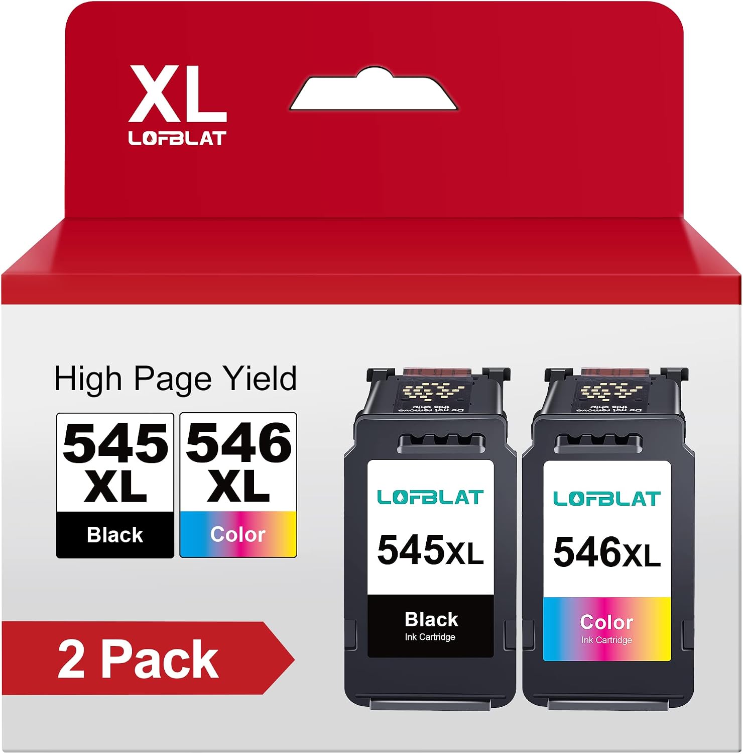 Detalle de LOFBLAT PG-545XL / CL-546XL Druckerpatronen für Canon (1x Schwarz + 1x Farbe, 2er-Set)