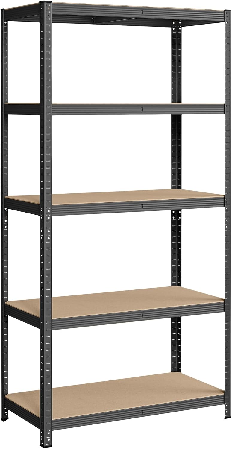 Detalle de SONGMICS GLR050G01 5-Tier Steel and MDF Shelving Unit, 600 kg Capacity