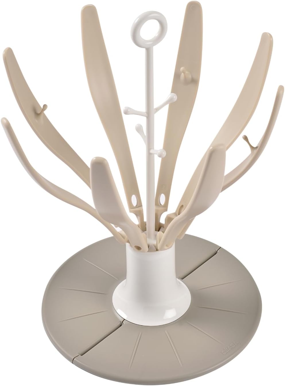 Detalle 2 de BÉABA Égoutte-biberons Arbre Flower, pliable et compact – 8 biberons et accessoires, Gris