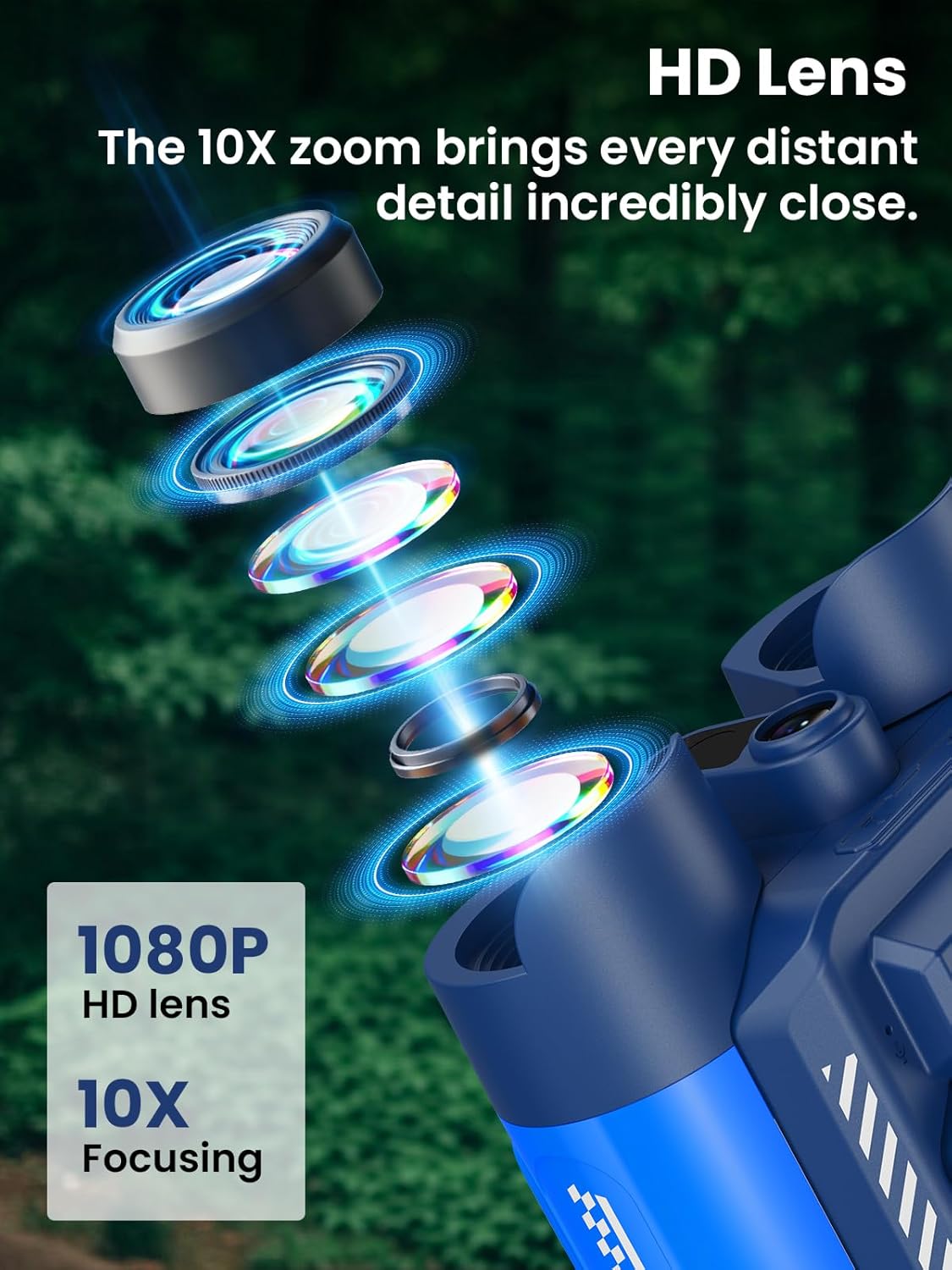 Detalle de Acoath Kids Binoculars with Night Vision Camera and 10X Zoom: A Mix of Exploration and Learning