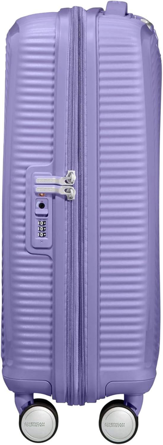 Detalle de American Tourister Spinner cabina espandibile in polipropilene: leggero e resistente, con chiusura TSA a 3 cifre