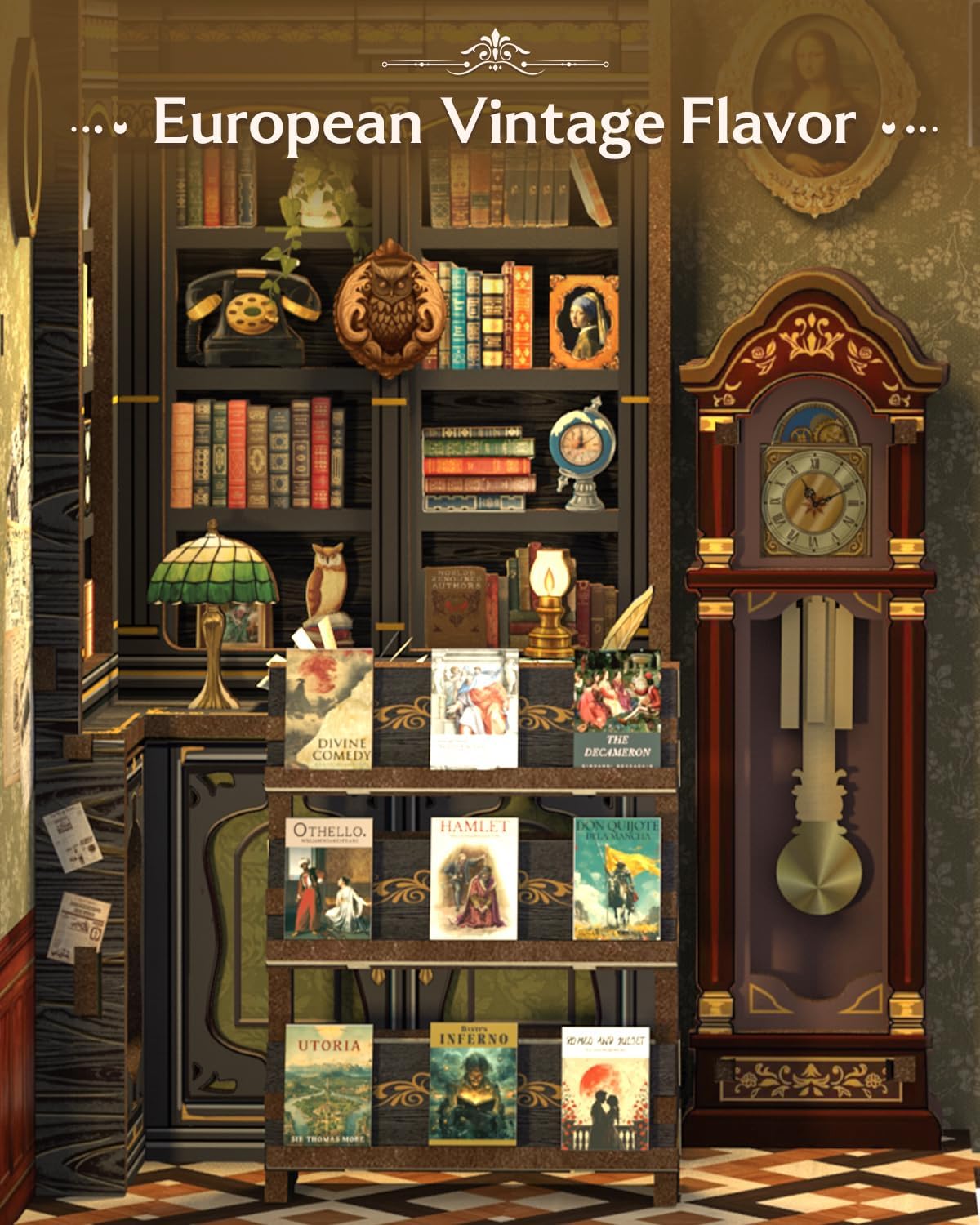 Thumbnail 3 de CUTEBEE Owl Bookstore Book Nook Kit: DIY Miniature with LED Light