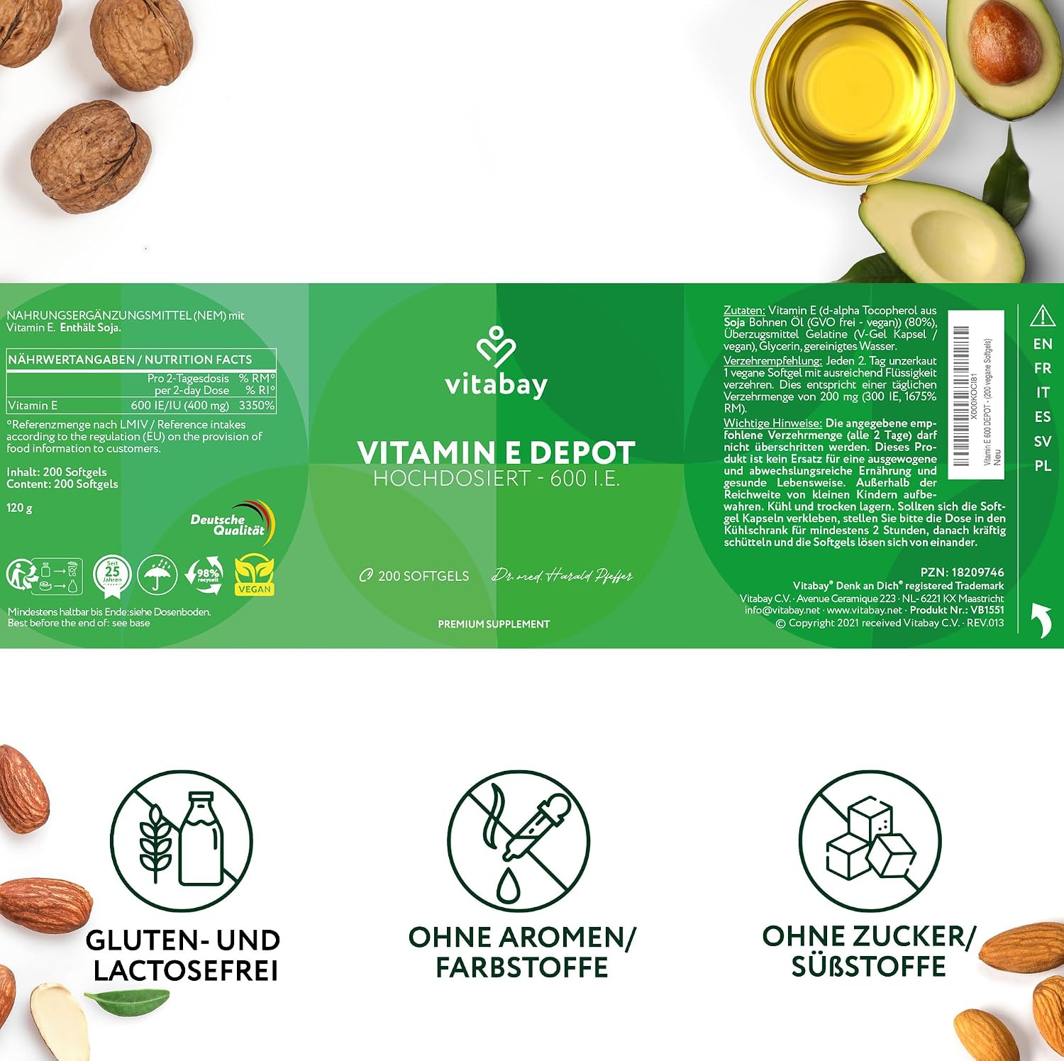 Thumbnail 6 de Vitabay Vitamin E 600 I.E. Depot 200 Softgels