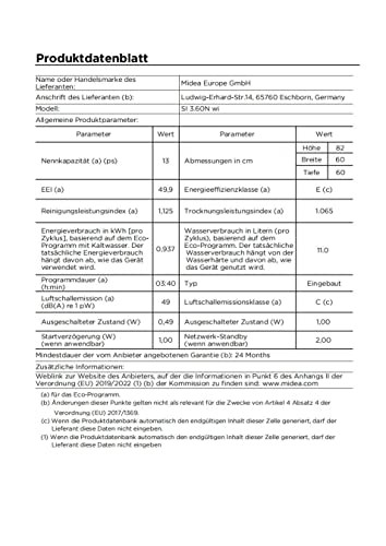 Thumbnail 8 de Midea Geschirrspüler Teilintegriert 60 cm – 13 Gedecke, flexible Beladung, Home Connect