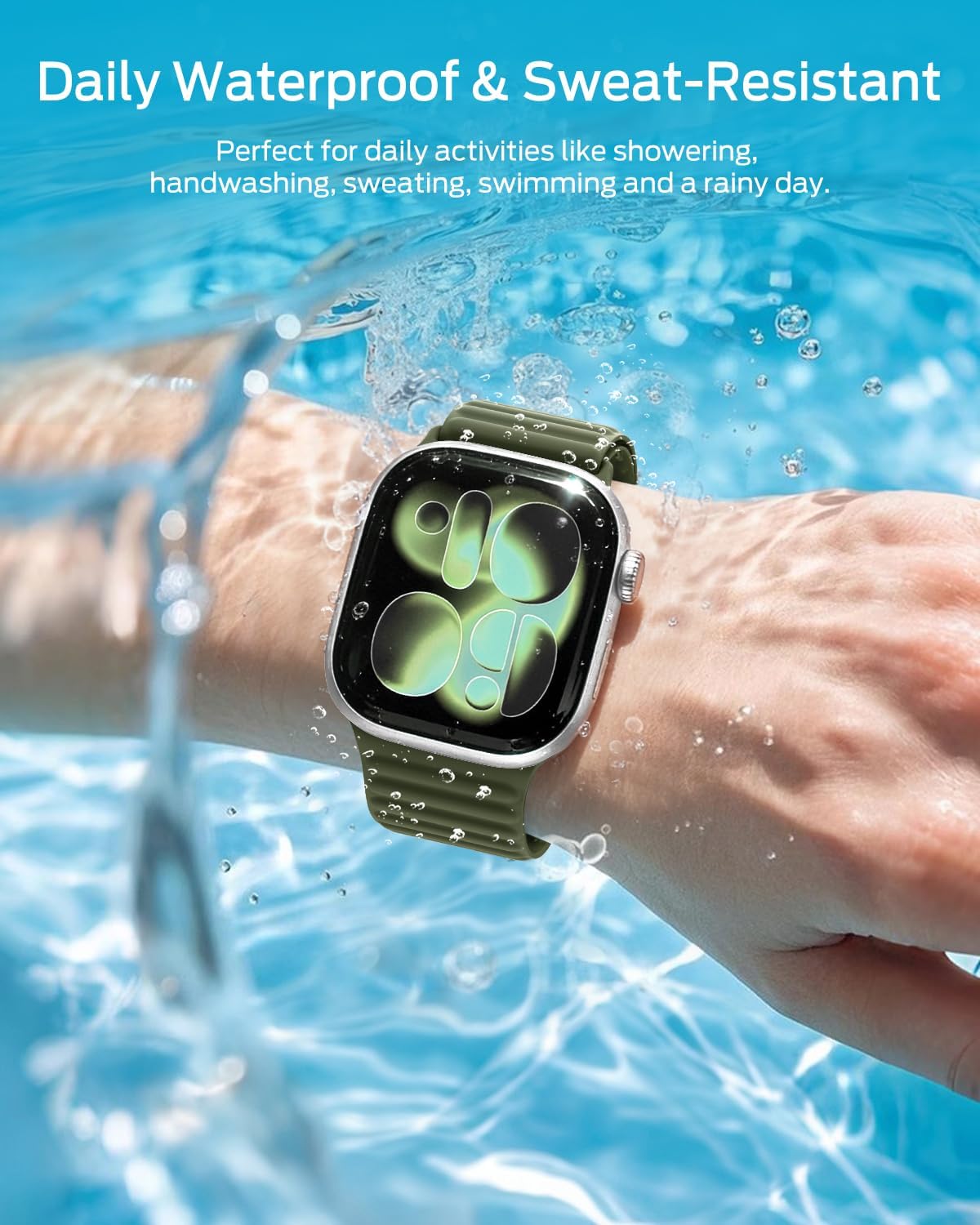 Thumbnail 5 de Higgs Magnetic Silicone Sport Strap for Apple Watch (38–49mm): A flexible, magnet‑adjustable band