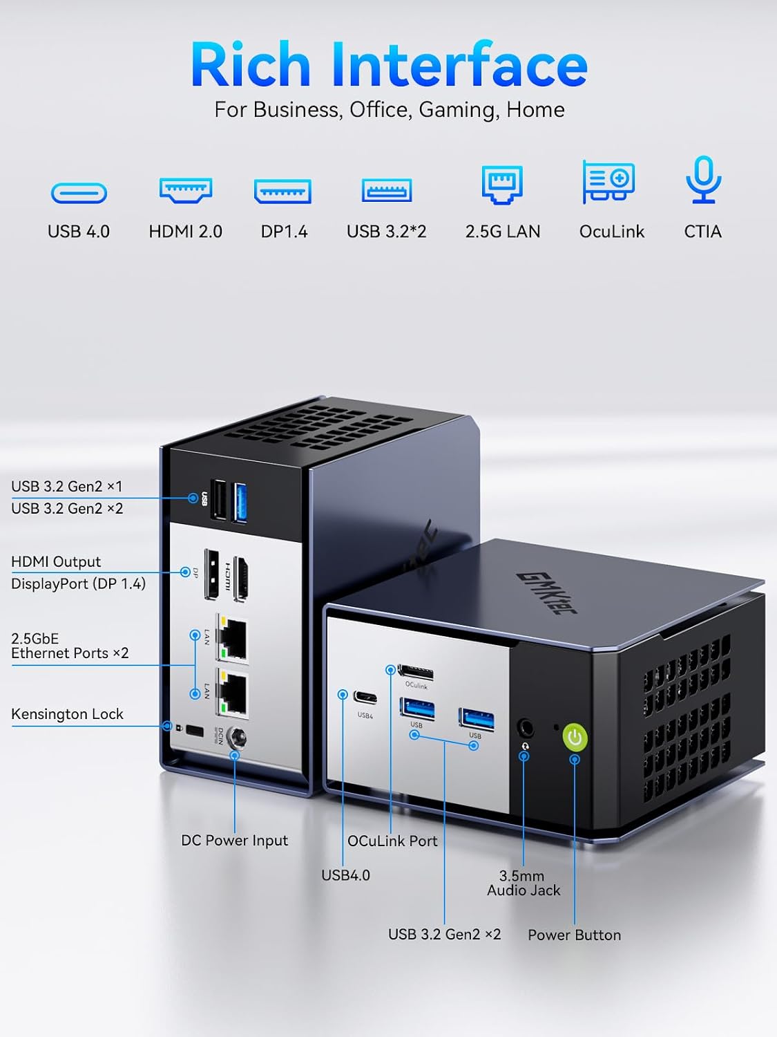 Thumbnail 6 de GMKtec K16 Mini PC Gaming Desktop with Ryzen 7 7735HS