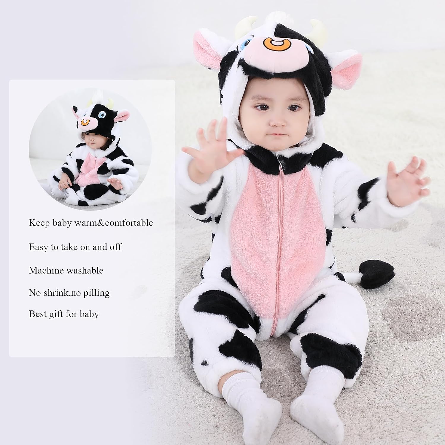 Detalle de TONWHAR Baby Animal Romper, Fleece