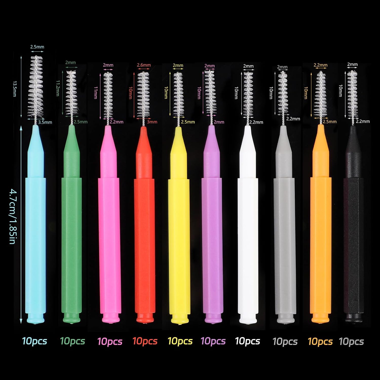 Detalle 2 de lanjue 100 Pcs Interdental Brushes 6 Sizes