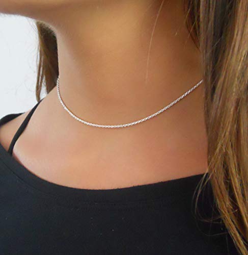 Thumbnail 5 de Annika Bella Silver Rope Chain Choker Necklace for Women
