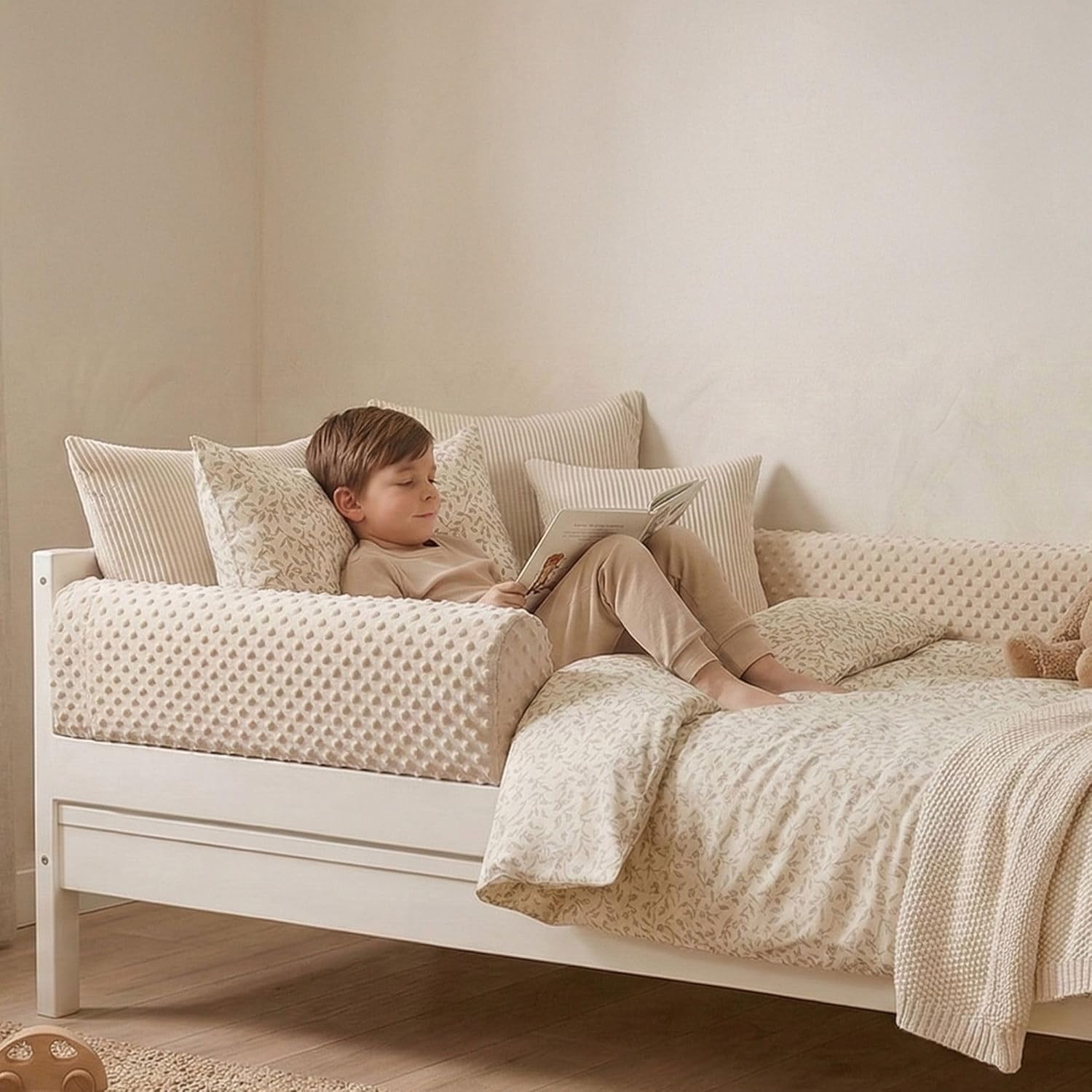 Thumbnail 5 de Totsy Baby Bettkantenschutz für Kinderbetten Minky (50 cm) – Schutzpolster mit Minky-Bezug in Rosa