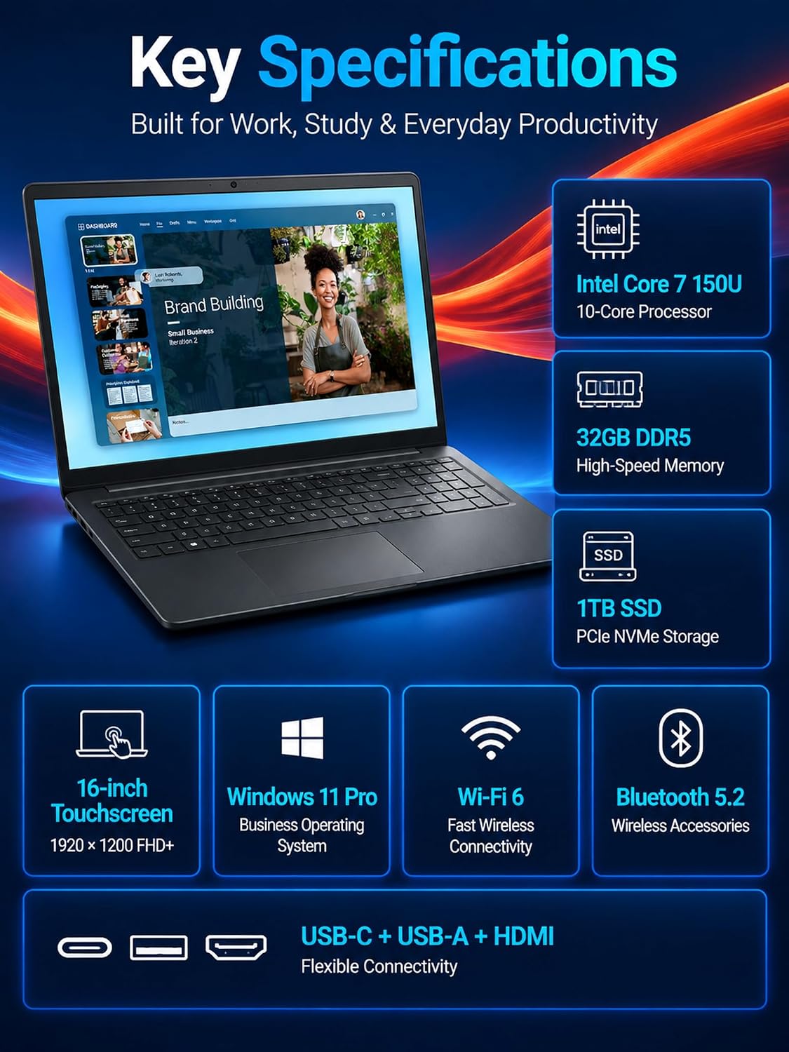 Detalle 2 de Dell Business Laptop, 16-inch touchscreen