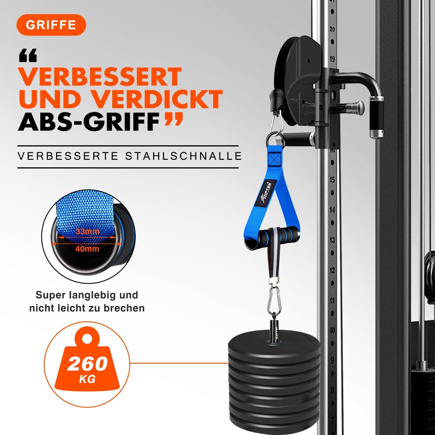 Detalle de HPYGN cable handles Exercise Attachments with Nylon Straps and Foam Grips