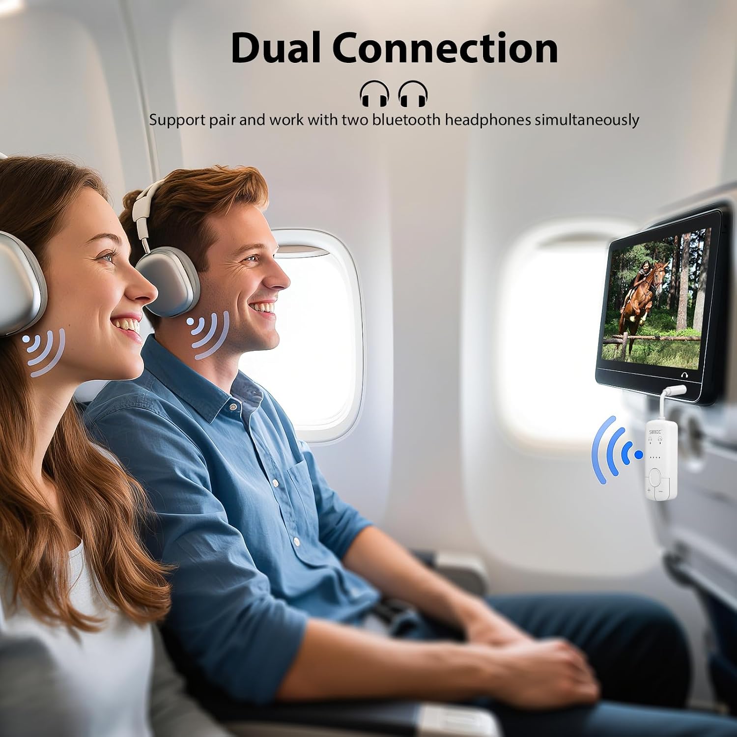 Thumbnail 2 de Airfly Airplane Bluetooth Adapter for Headphones – Dual Transmitter, 3.5mm AUX, 35H Playtime