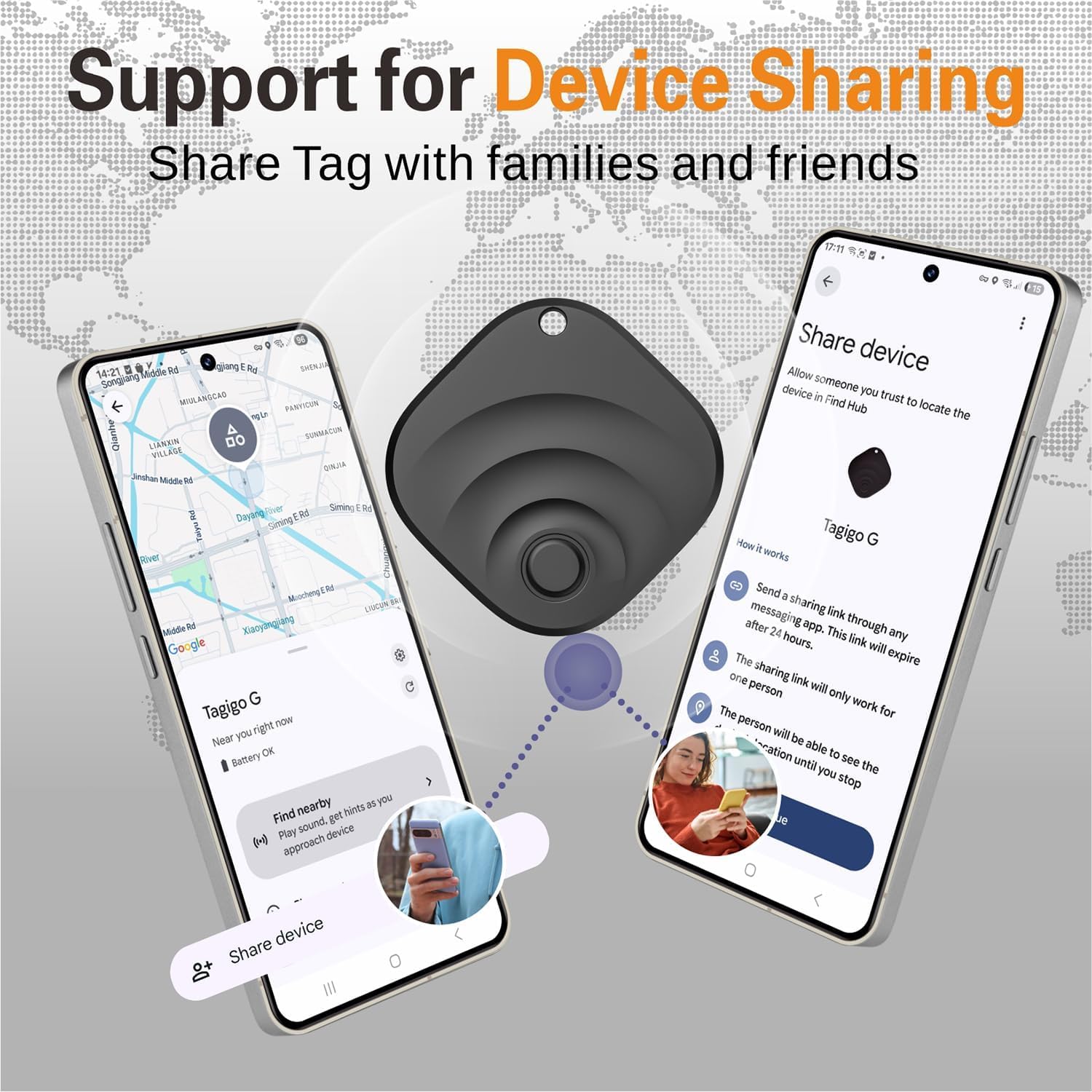 Detalle de Reyke Tracker Android: Smart Tag compatibile con Google Find My, set da 4 pezzi