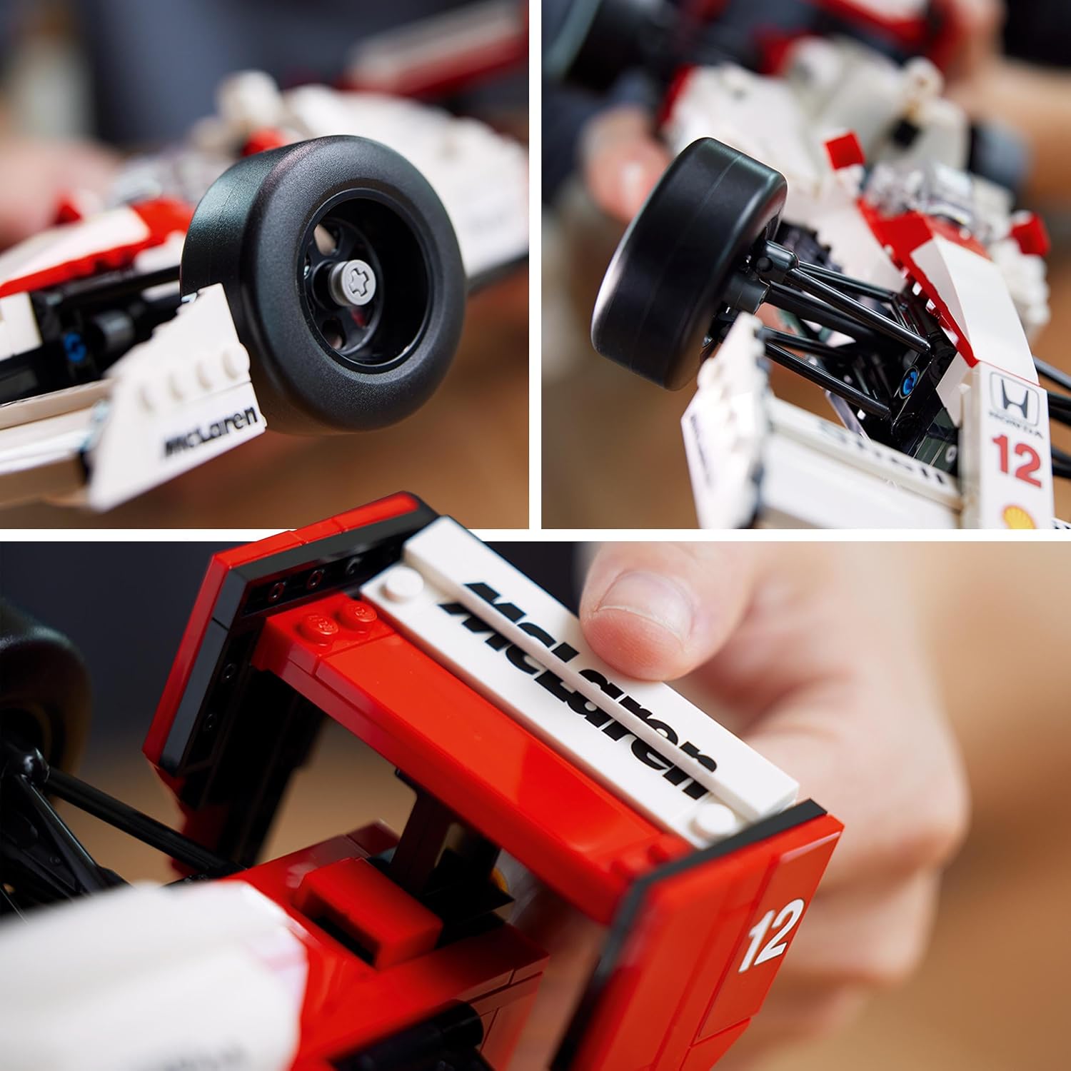 Detalle de LEGO Icons McLaren MP4/4 & Ayrton Senna Modellauto Set 10330 – Detailreiche Bauidee für Erwachsene
