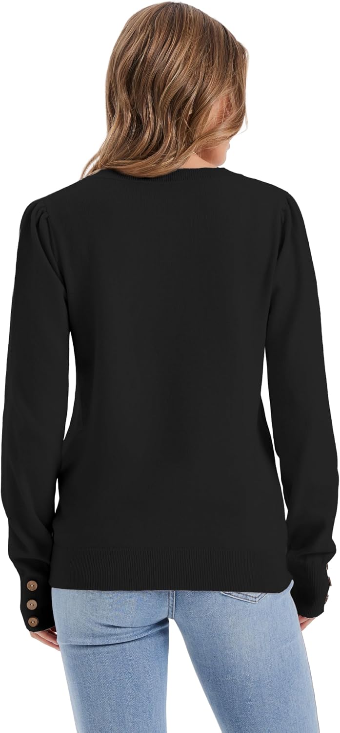 Thumbnail 4 de XIEERDUO Women's Knit Pullover Sweater with Long Sleeves and Button Cuffs