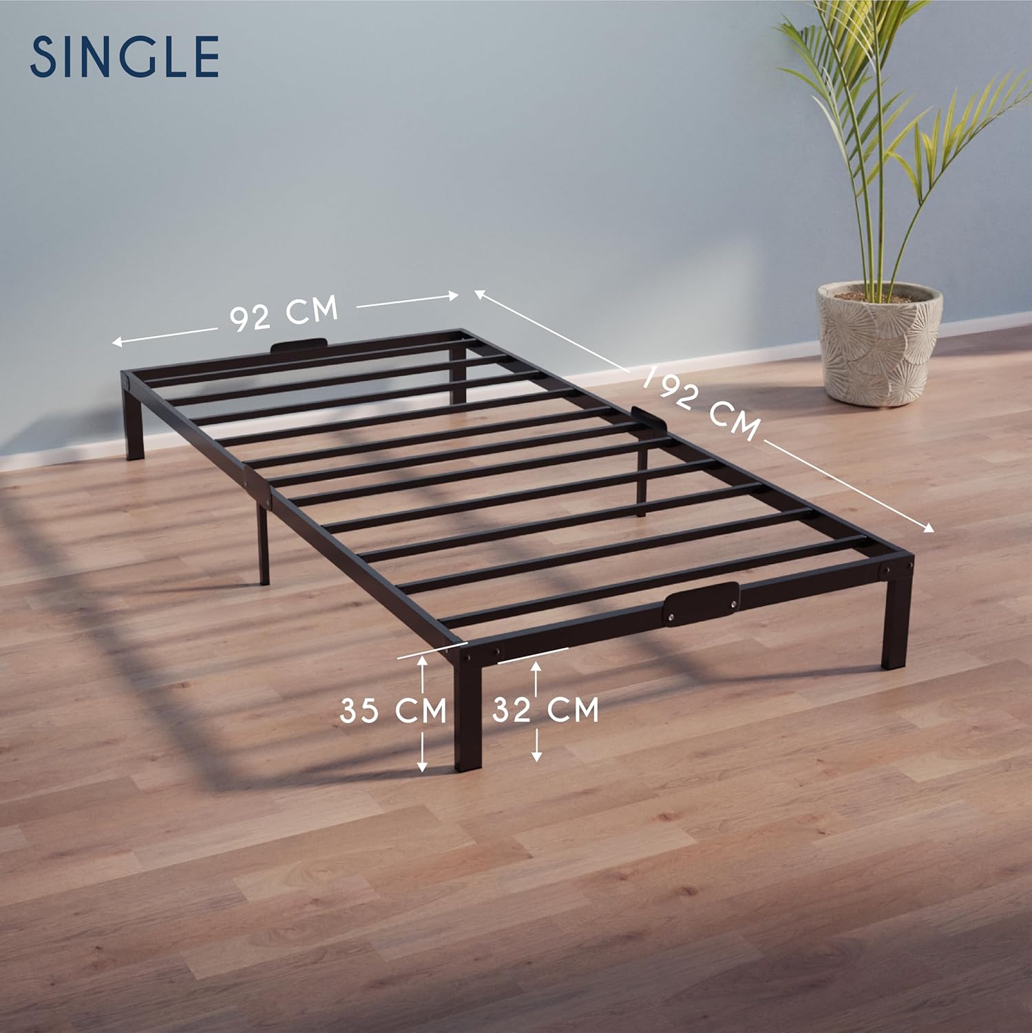 Thumbnail 1 de Dreamzie Small Double Metal Bed Frame 120x200 with 35cm Storage