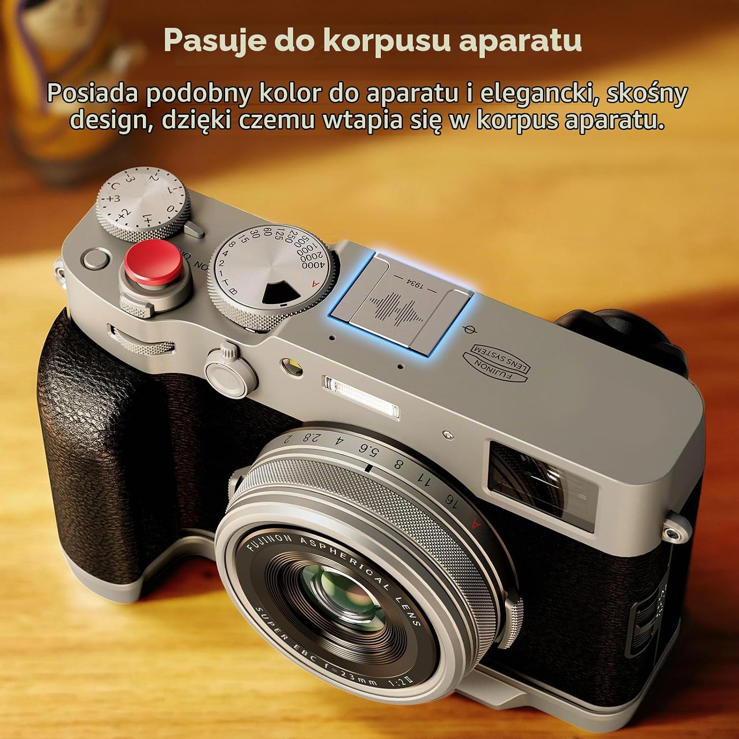 Detalle de SMALLRIG 4697B – srebrna aluminiowa osłona gorącej stopki Fujifilm