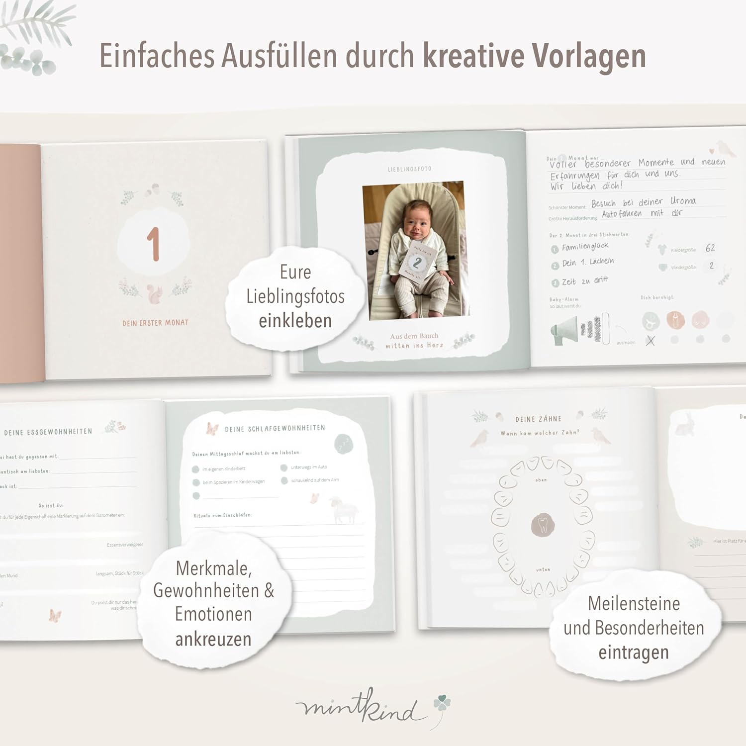 Thumbnail 4 de mintkind Mein erstes Jahr Babyalbum Wald 176 Seiten