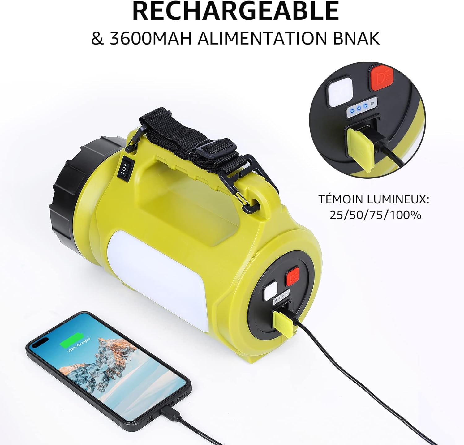 Thumbnail 2 de LE Lampe Camping LED — Lampe torche rechargeable 1000 lm, 5 modes, fonction powerbank et étanche