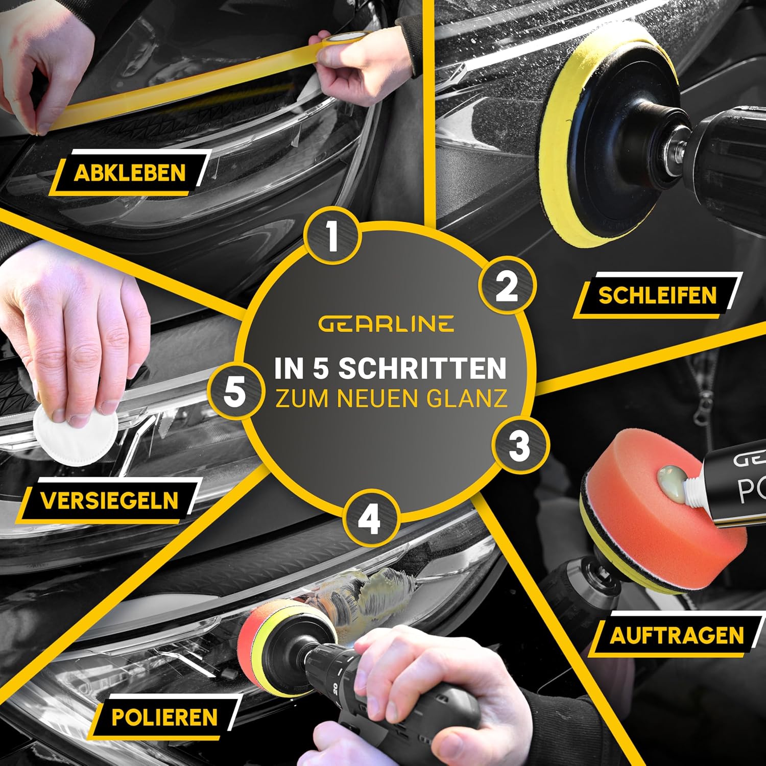 Thumbnail 5 de GEARLINE Scheinwerfer Aufbereitung Set 24 Teile