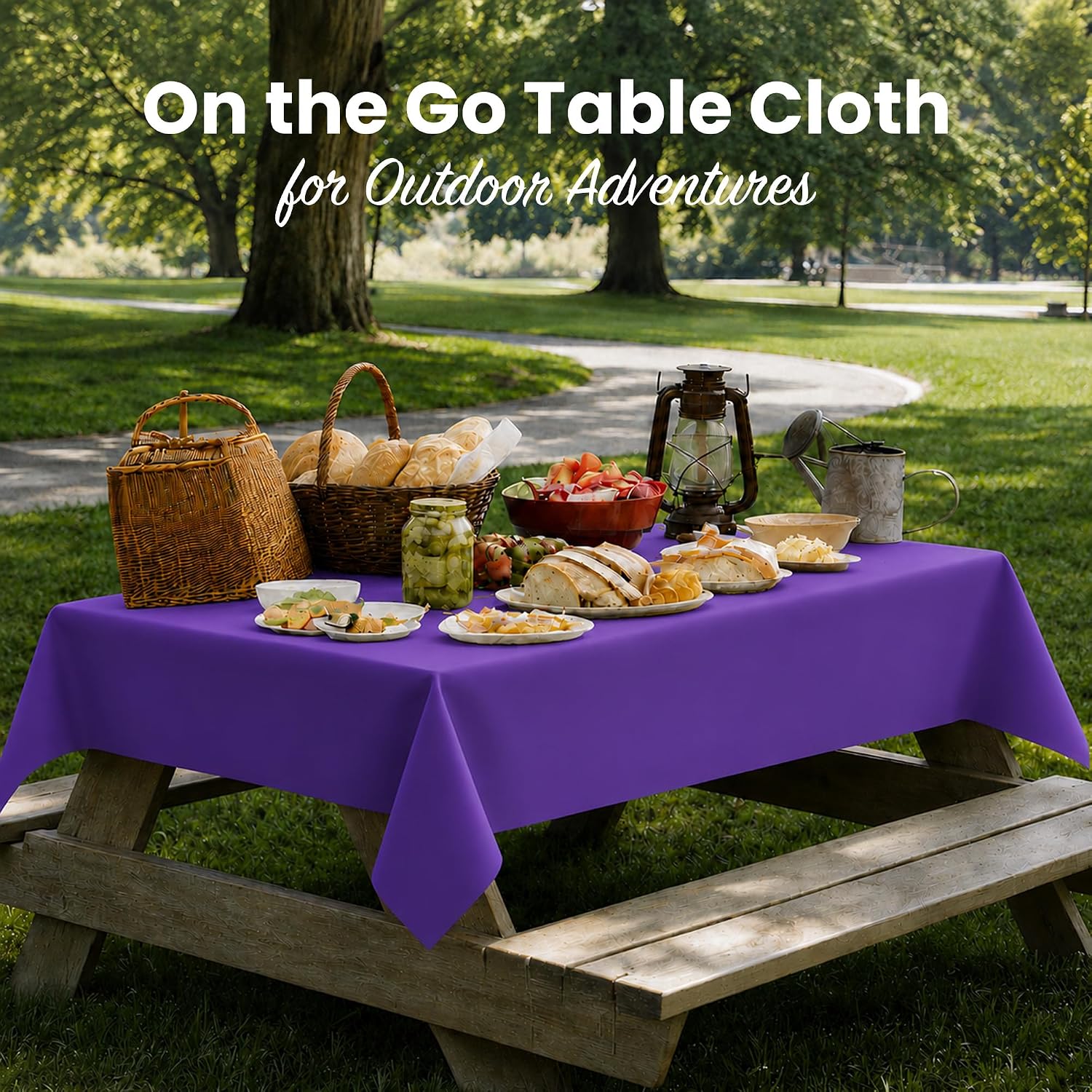 Detalle de Grandipity 6-Pack Disposable Plastic Tablecloths, Purple, 54 x 108 Inches