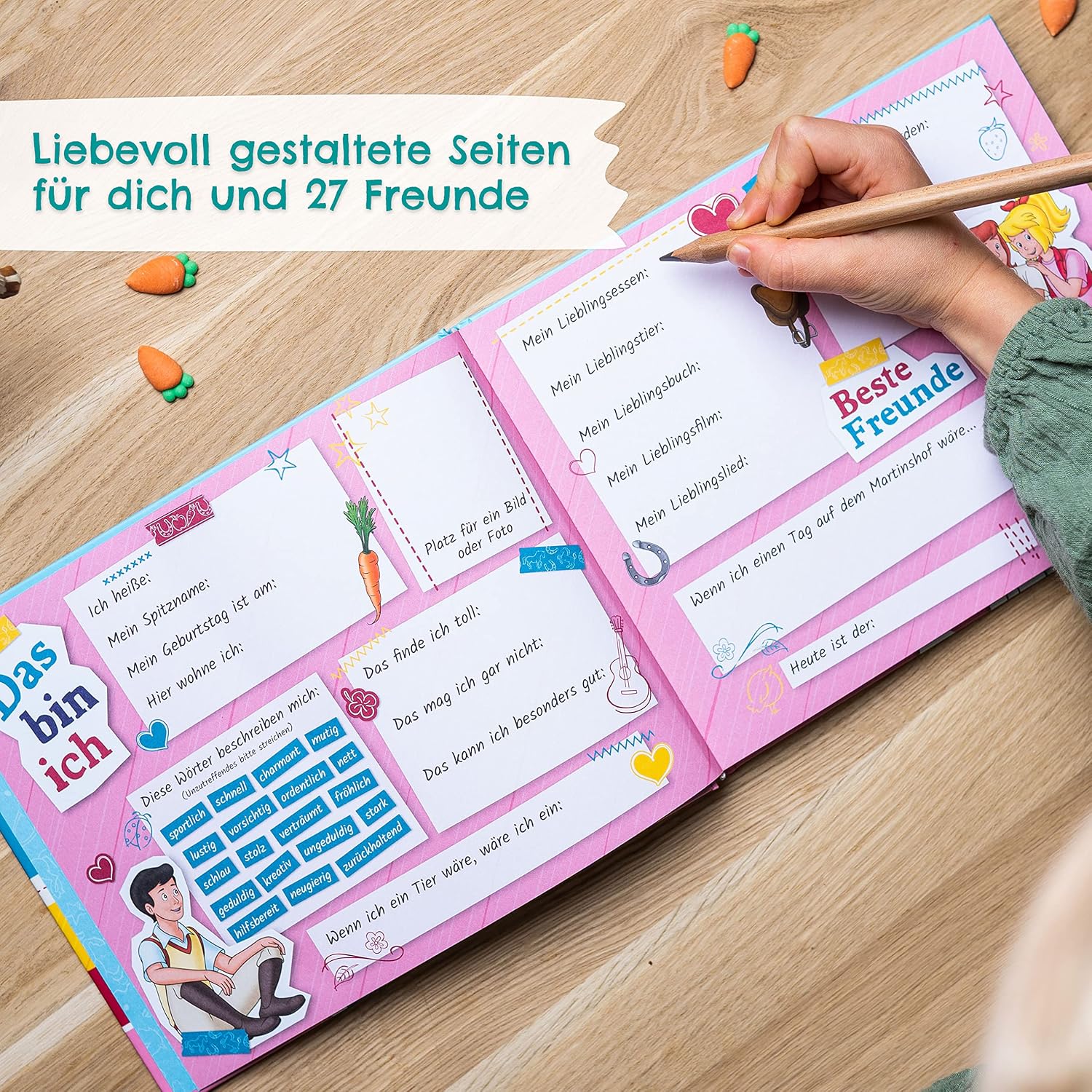 Thumbnail 1 de Papierdrachen Freundebuch 27 Freunde, 17,5x21,6 cm