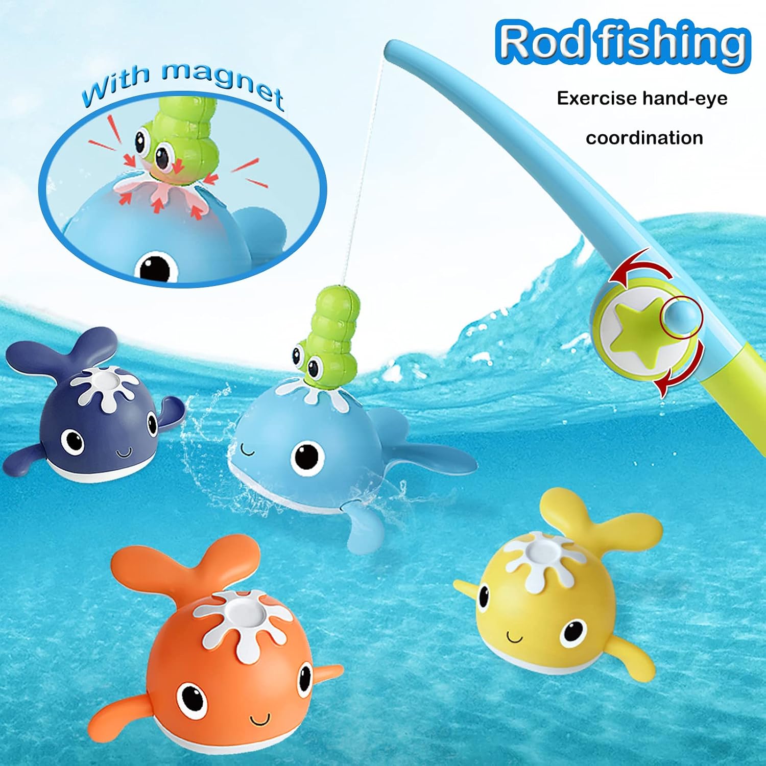 Detalle 1 de LOYUEGIYO Bath Fishing Toy Set, ABS
