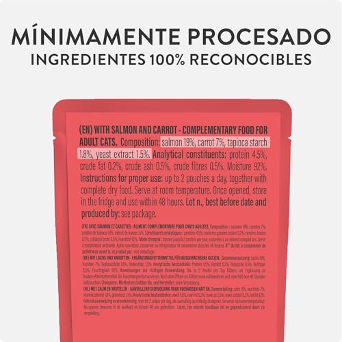 Detalle de Schesir Sopa con Filetes de Salmón y Zanahorias para Gatos – 12 x 40 g