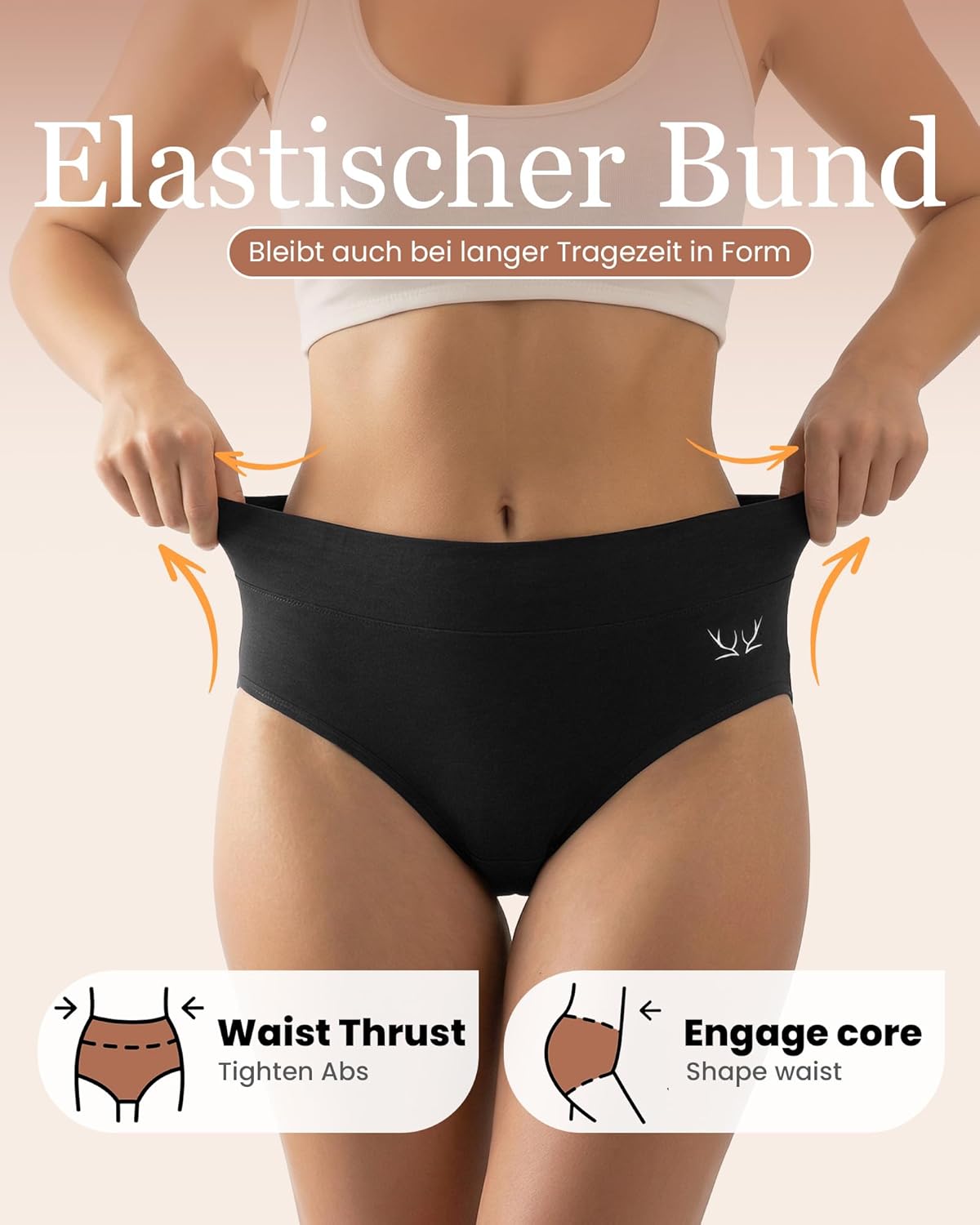 Detalle de TANSTC Damen Unterhosen 5er Pack – High Waist Baumwolle, atmungsaktiv, bequem