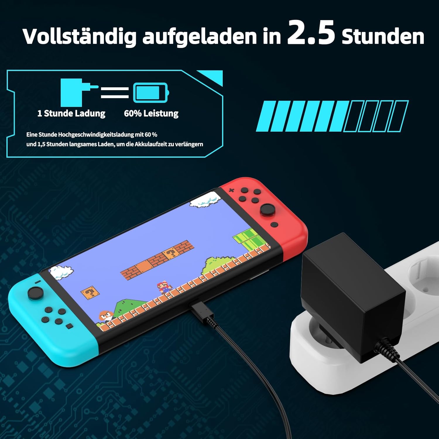 Thumbnail 4 de 39W Netzteil PD 3.0 Ladegerät für Nintendo Switch Familie – TV-Modus unterstützt, USB-C Kabel