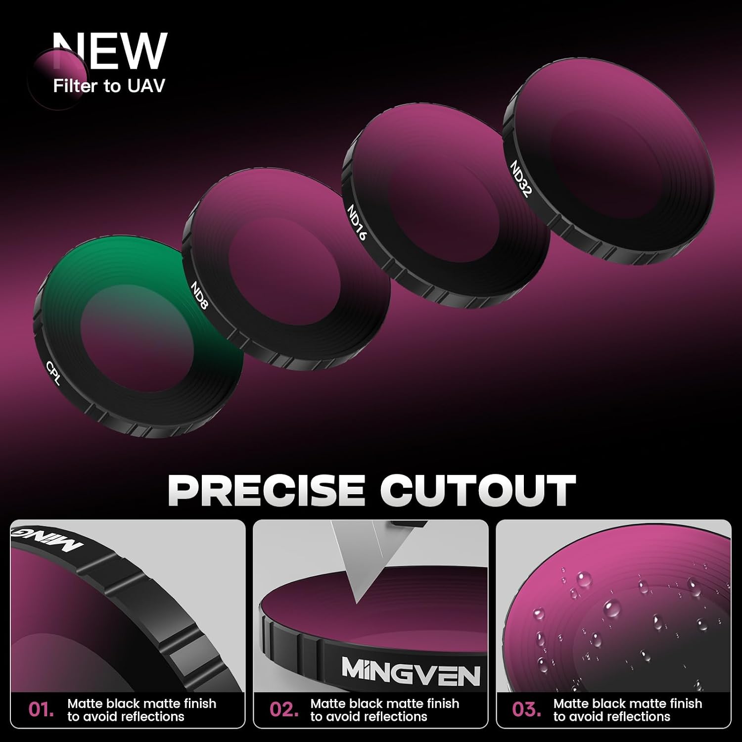 Thumbnail 5 de MINGVEN Osmo Nano ND-Filter-Set für DJI Osmo Nano Standard Combo (CPL + ND8/ND16/ND32, 4er-Pack)
