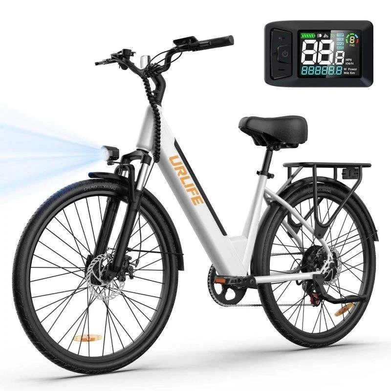 Detalle de Bicicleta eléctrica URLIFE E26: potencia, autonomía y versatilidad para ciudad y campo