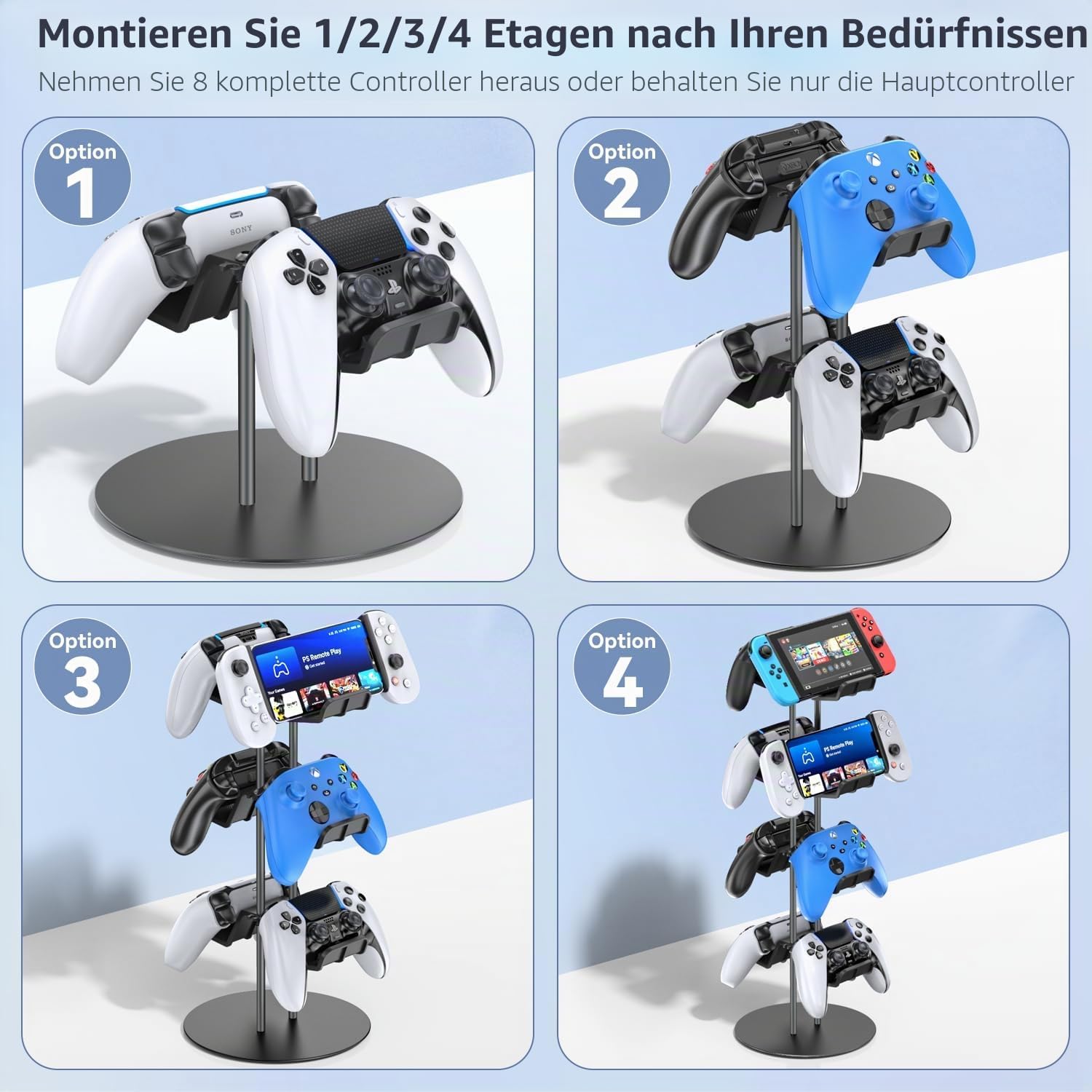 Detalle de Gaming Deko Controller Halterung 4‑Stufen Organizer