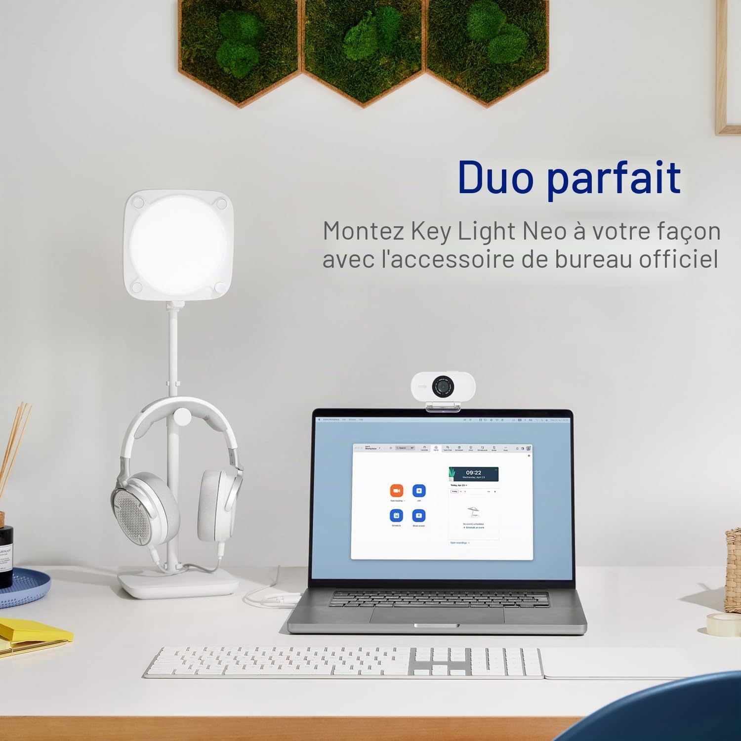 Detalle de Elgato Stand pour Key Light Neo – Support de Bureau robuste et ajustable avec base lestée