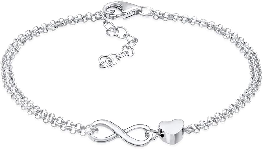 Detalle de Elli Pulsera Corazón Amor Infinito Plata de Ley 925 ❤