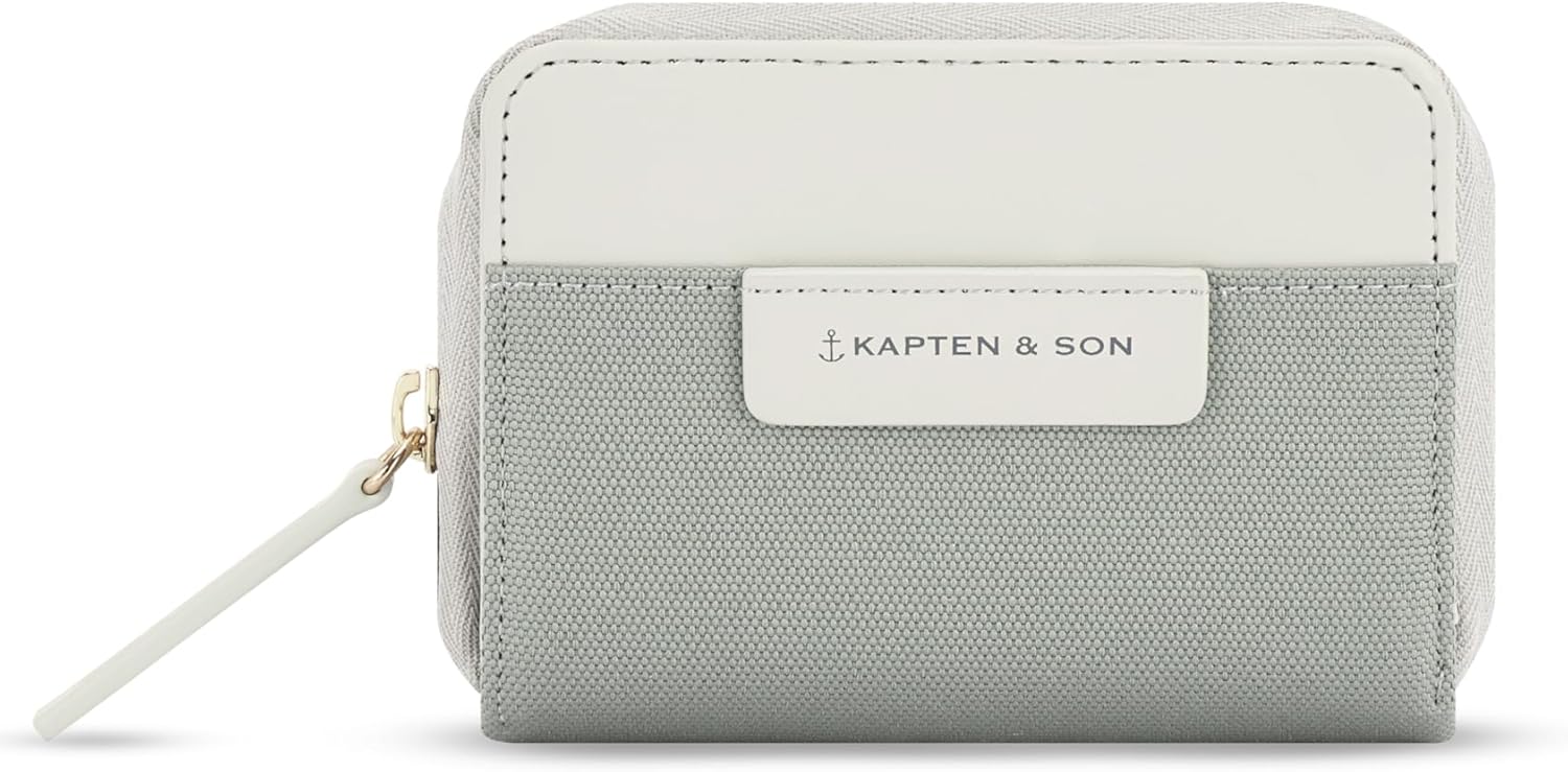 Detalle de Kapten & Son Bergen Pro Geldbörse Damen – Muted Sage, Klein, 8 Kartenfächer