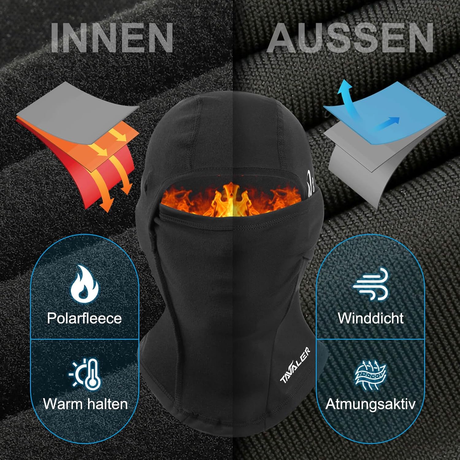Detalle 2 de Tavaler Sturmhaube Kinder 55–60 cm