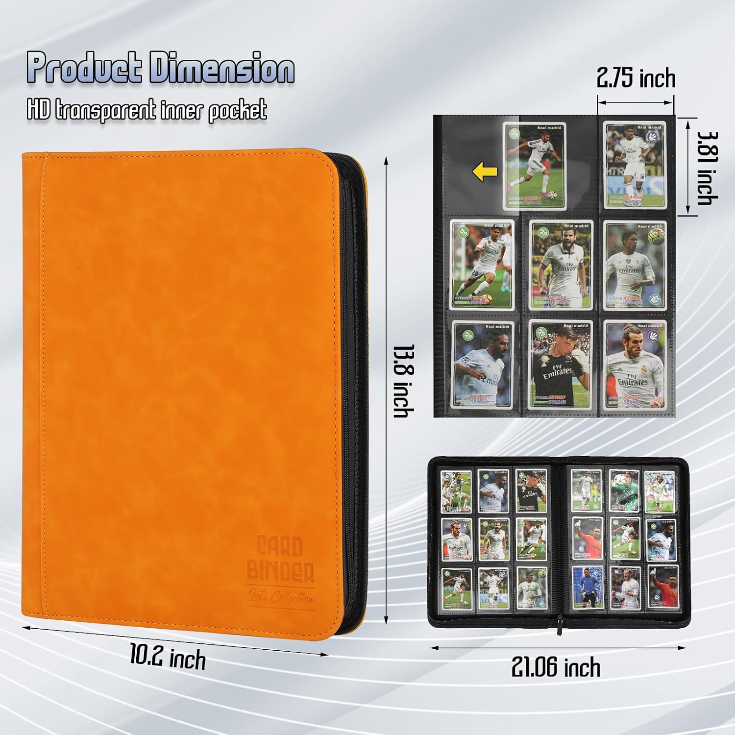 Detalle 2 de Premium 9-Pocket Trading Card Binder 540-Pocket Orange