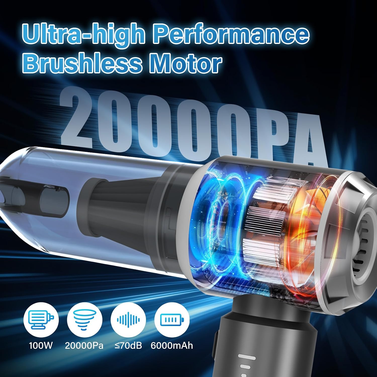 Detalle de Cordless Handheld Vacuum, 20,000 Pa