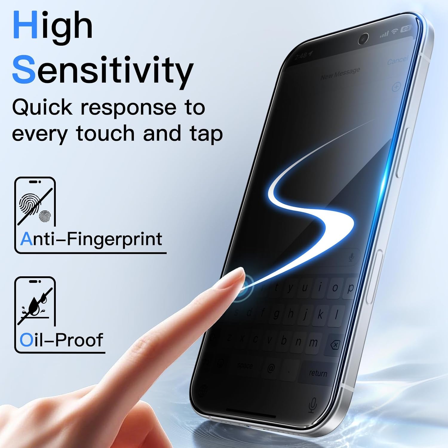Thumbnail 5 de JETech Privacy Screen Protector for iPhone 17 Pro (6.3-inch) – 2-Pack
