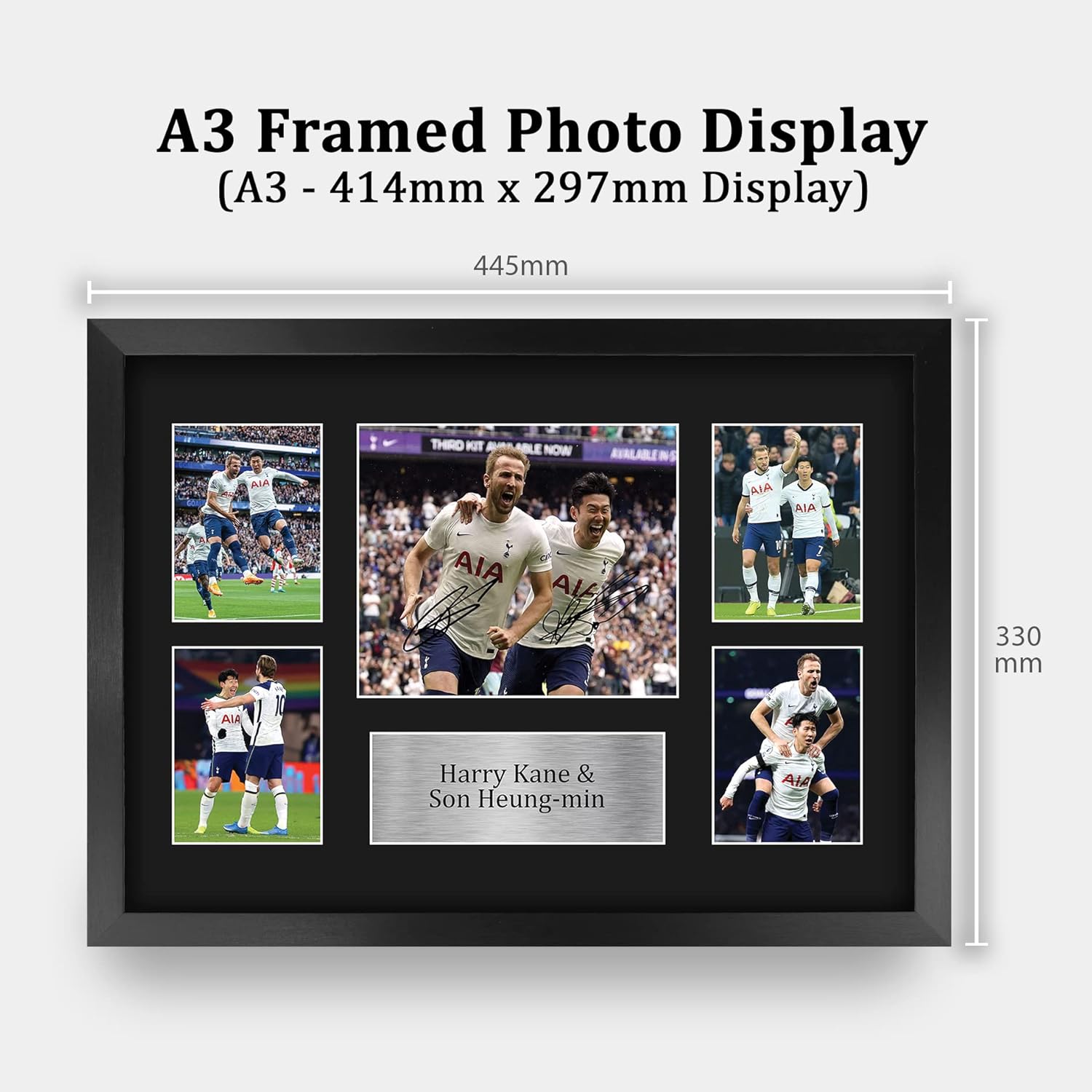 Thumbnail 1 de HWC Trading A3 Harry Kane & Heung-min Son framed signed-style memorabilia photograph display (Tottenham Hotspurs)