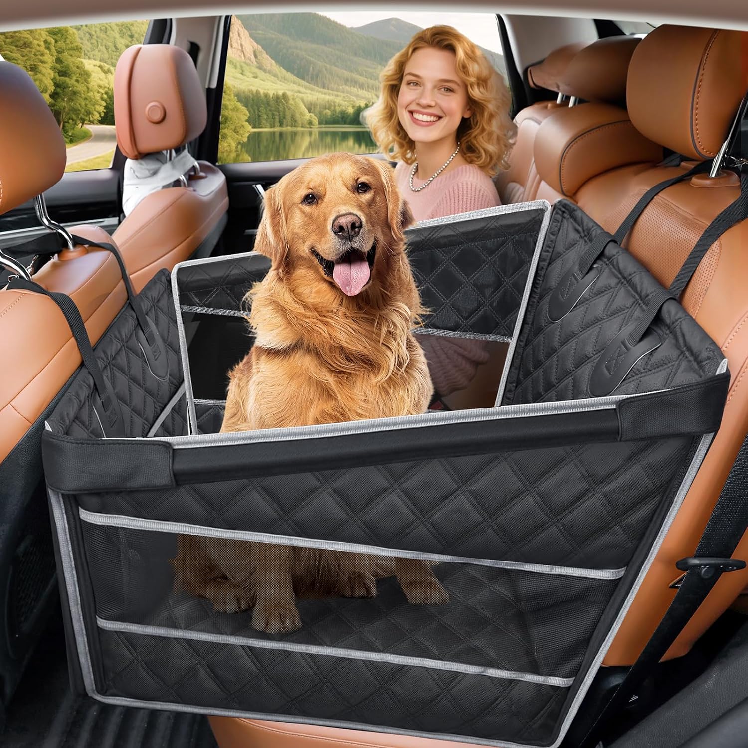Detalle de Gimars Hundeautositz M für mehr Platz