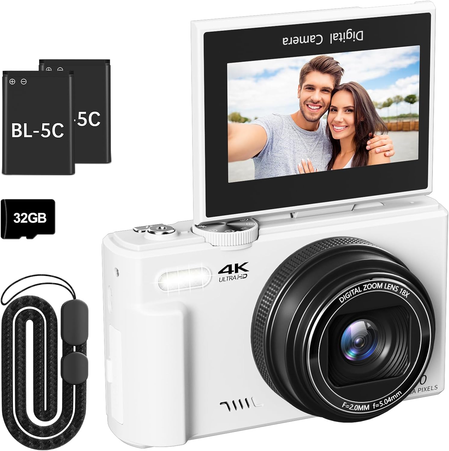 4K 64MP Vlogging Camera 18X Zoom