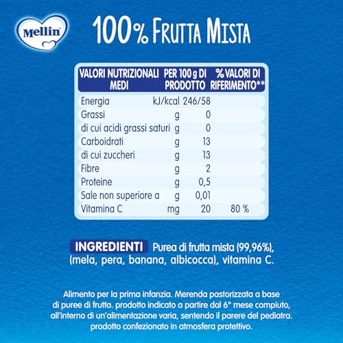 Thumbnail 3 de Mellin Merenda Mix Gusti Mela, Pera e Frutta Mista (18x90g) – Merenda pronta per l’infanzia
