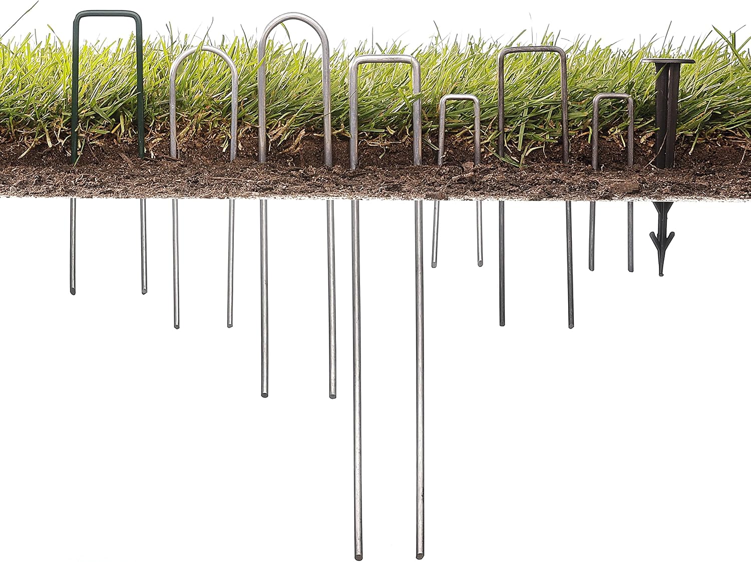 Thumbnail 6 de GardenMate 500x Picchetti per Fissaggio a Terra in Plastica Resistente Nera Stabilizzata UV 12 cm