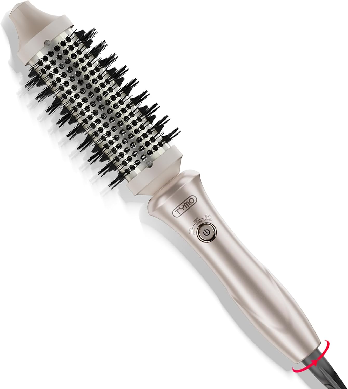 Detalle de TYMO STYLUX Thermal Brush Heated Round Curling Brush (1.7-inch) – 2-in-1 blowout, curls and straightening, dual voltage